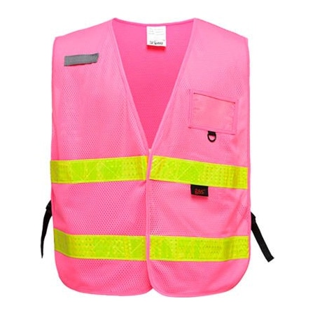 Gss Safety GSS Safety Incident Command Vest- Pink w/ Lime Prismatic Tape-One size Fits All 3119